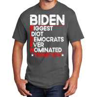 Anti Biden Biggest Idiot Democrats Ever Nominated Trump 2024 T Shirt Basic T-shirt | Artistshot