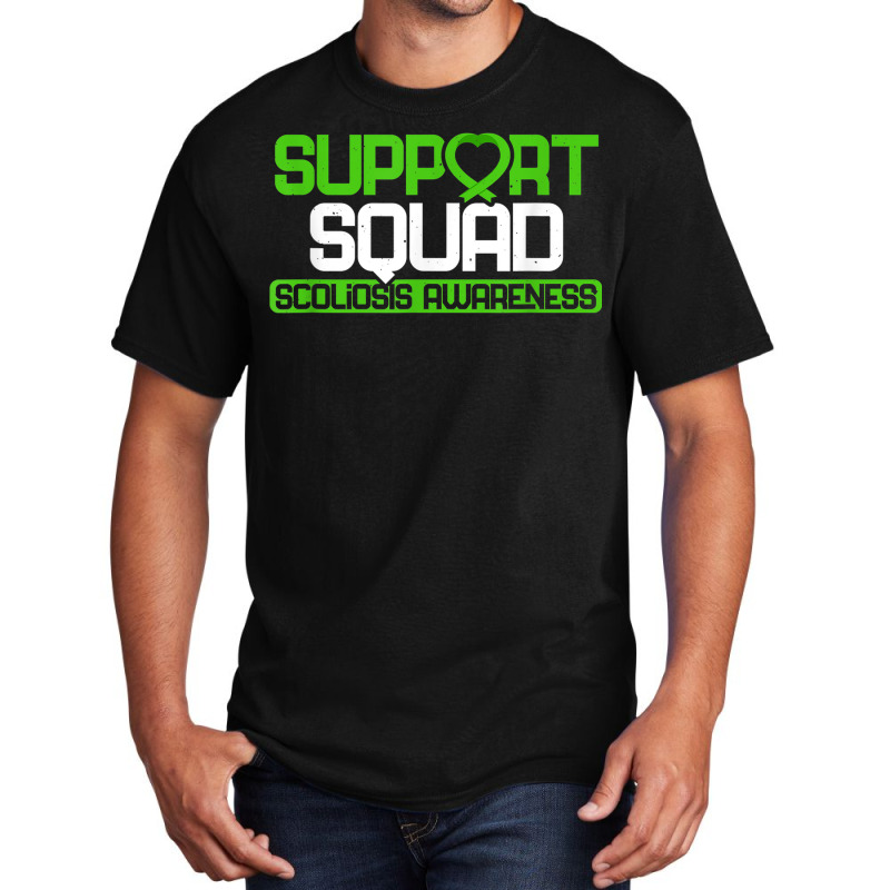 Scoliosis Support Squad Spine Surgery Recovery Green Ribbon Basic T-shirt | Artistshot