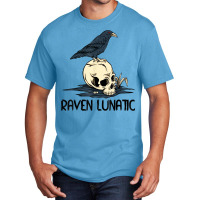 Raven Lunatic Fun Bird Skull Goth Gothic Halloween Costume Basic T-shirt | Artistshot