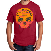 South Padre Island Texas Palm Trees Sunset Skull Beach T Shirt Basic T-shirt | Artistshot