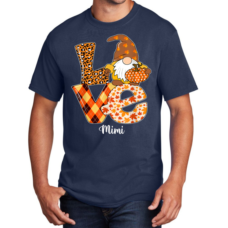 Love Gnome Pumpkin Mimi Thanksgiving Group Matching Basic T-shirt by Sapphire | Artistshot