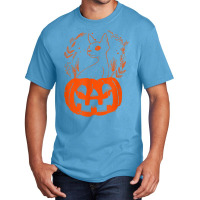 Halloween Pumpkin With Cat Halloween Party Basic T-shirt | Artistshot