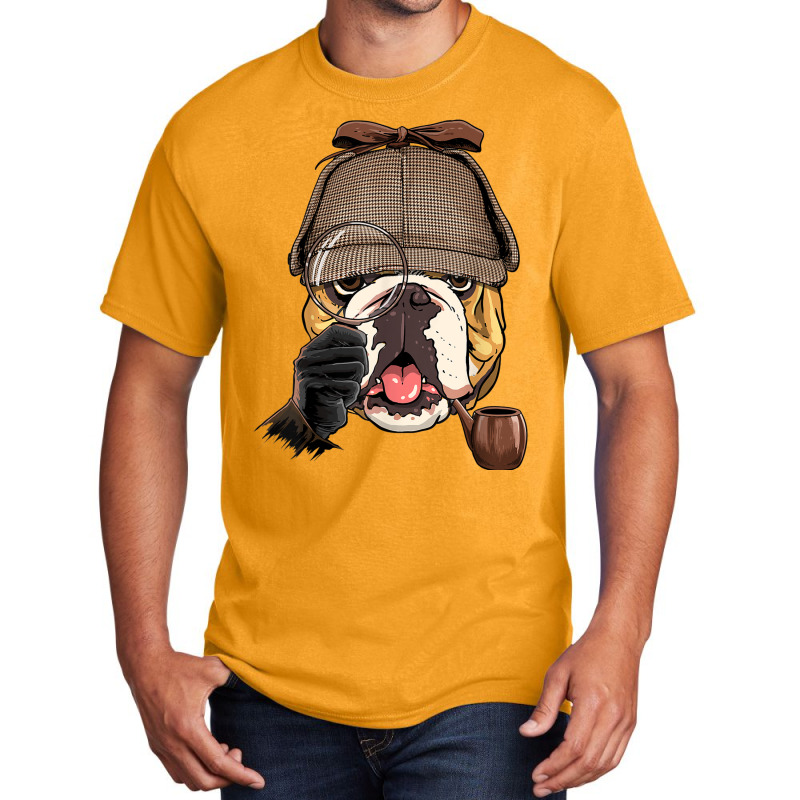 Detective American Bulldog Spy Investigator Bulldog Lover Basic T-shirt by Carnations | Artistshot