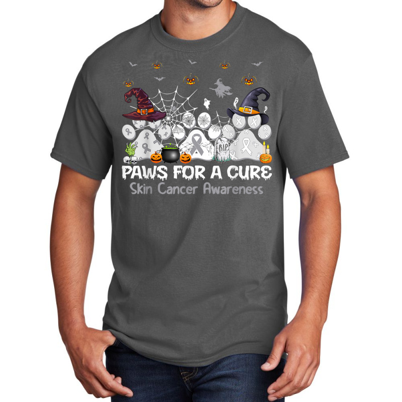 Paws For A Cure Skin Cancer Awareness Halloween Basic T-shirt | Artistshot