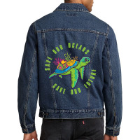 Save Our Ocean Save Our Future Tee Shirt Turtle Oc Men Denim Jacket | Artistshot