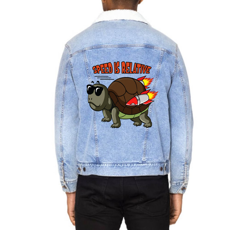 Speed Is Relative For A Fast Turtle Funny Unisex Sherpa-lined Denim Jacket | Artistshot