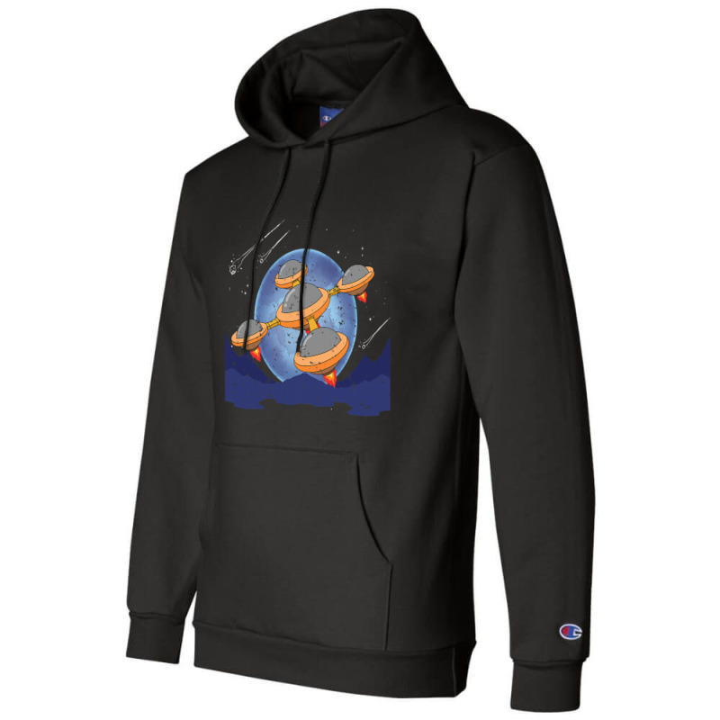 Sci Fi Unidentified Flying Object Ufo Outer Space  Champion Hoodie | Artistshot