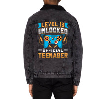 Vector Level 13 Unlocked Official Teenager Tshirt Unisex Sherpa-lined Denim Jacket | Artistshot