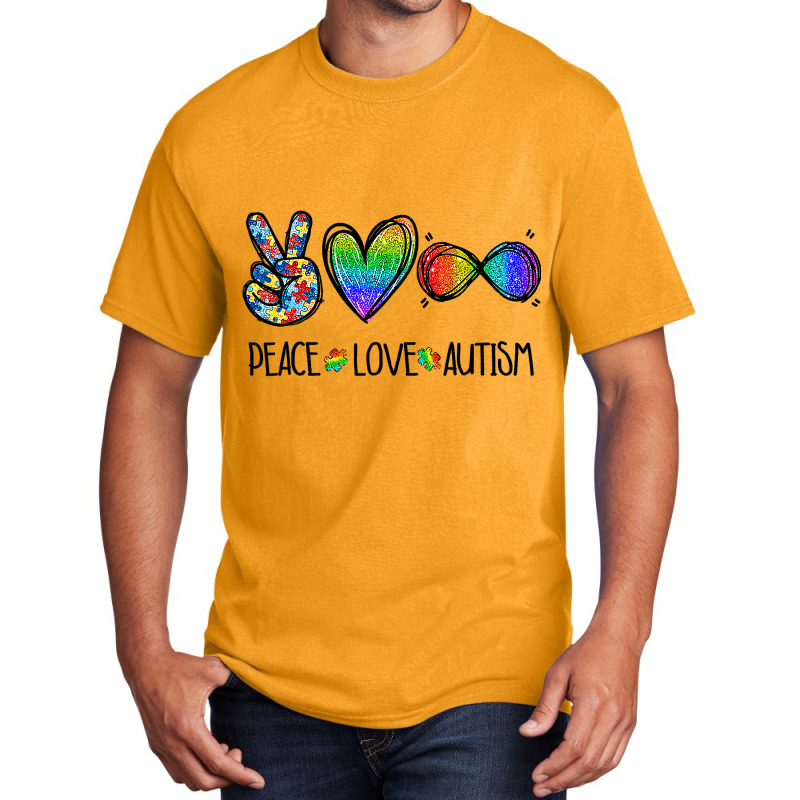 Peace Love Infinity Symbol Cute Autism Awareness G Basic T-shirt by LamiyaAlejo | Artistshot