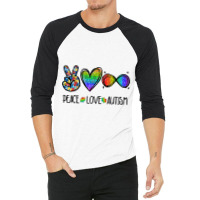 Peace Love Infinity Symbol Cute Autism Awareness G 3/4 Sleeve Shirt | Artistshot