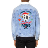 Santa Paws Cute Dalmatian Santa Claus For Christma Unisex Sherpa-lined Denim Jacket | Artistshot