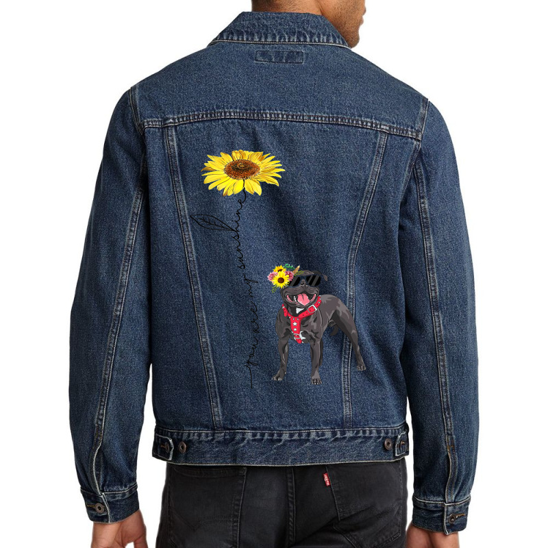 Staffordshire Bull Terrier My Friends My Sunshine Men Denim Jacket by RaiyaHored | Artistshot