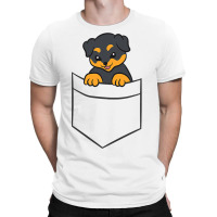 Rottweiler Dog In A Pocket Cute Pocket Rottweiler T-shirt | Artistshot