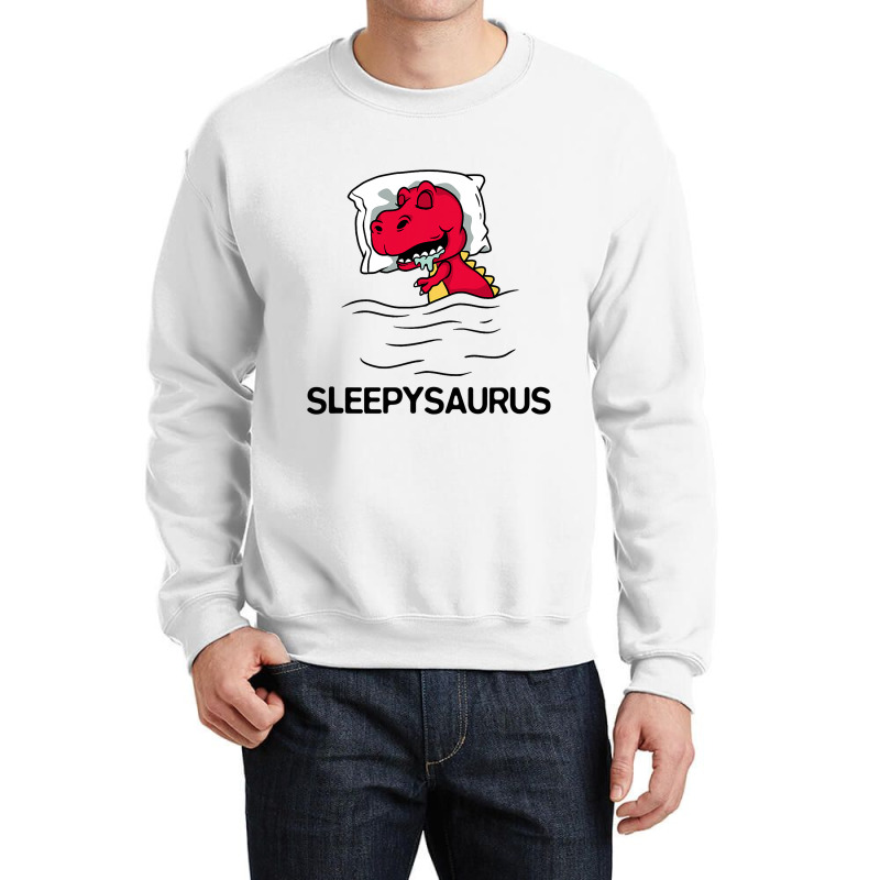 Sleepysaurus Dinosaur Dino Trex Sleep Crewneck Sweatshirt | Artistshot