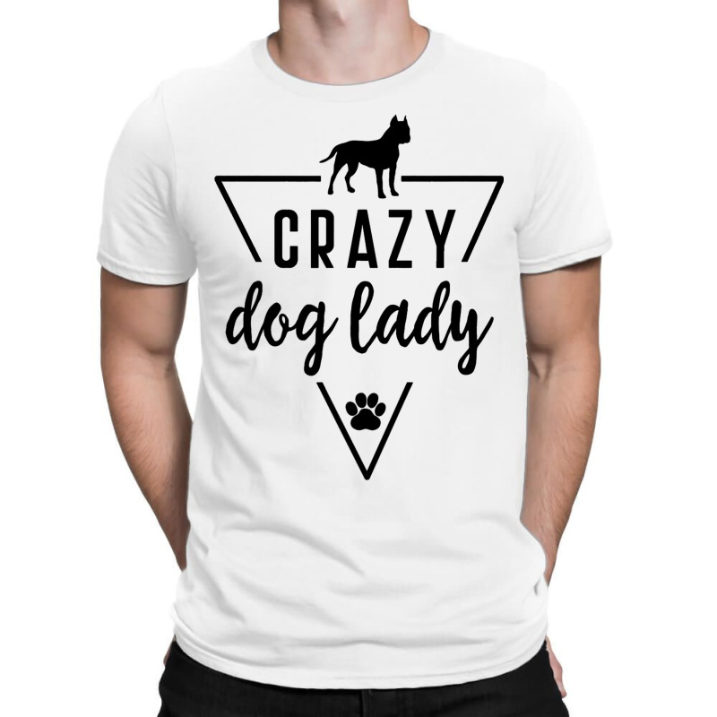 Staffordshire Crazy Dog Lady Mom Paw Print Puppy C T-shirt | Artistshot