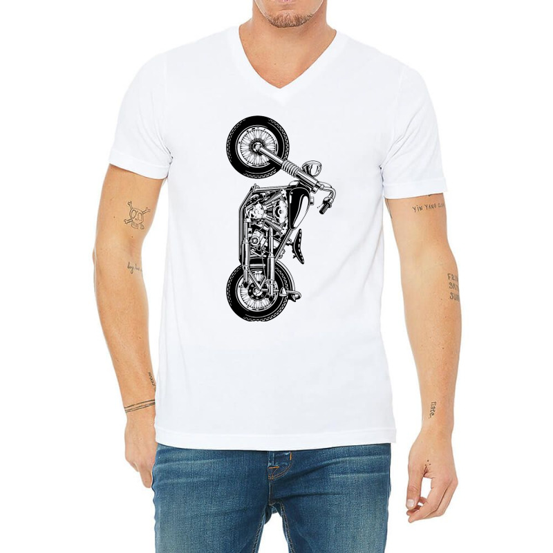 Retro Vintage Motorcyclist Shirt Motorcross Biker  V-neck Tee | Artistshot