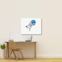 Skeleton Goalie Stick Halloween Funny Lacrosse Eas Landscape Canvas Print | Artistshot