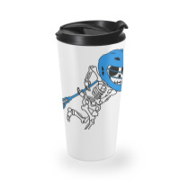 Skeleton Goalie Stick Halloween Funny Lacrosse Eas Travel Mug | Artistshot