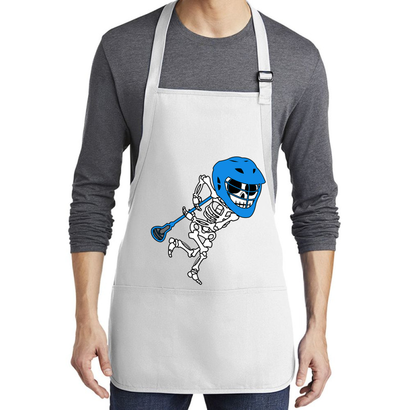 Skeleton Goalie Stick Halloween Funny Lacrosse Eas Medium-length Apron | Artistshot