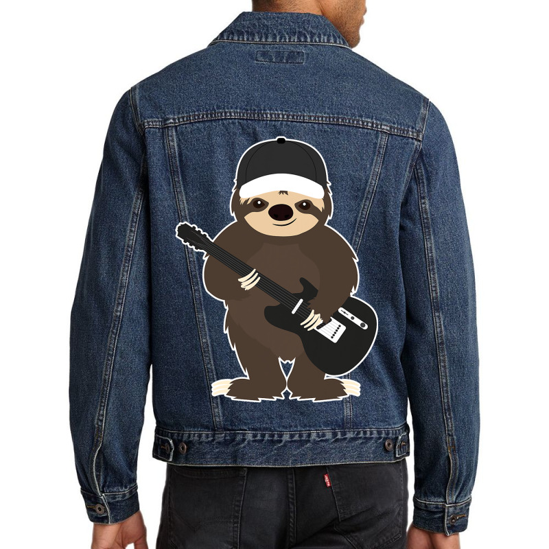 Sloth Guitar Band Member Animal Music Shirt Men Denim Jacket | Artistshot