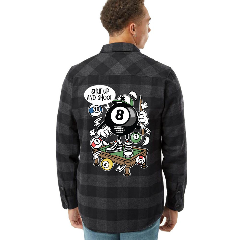 Shut Up And Shoot Cartoon Billiards Balls Pool Gif Flannel Shirt | Artistshot