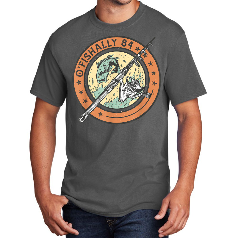 84 Year Old Fishing 84th Birthday Bass Fish Fisherman Dad Basic T-shirt | Artistshot