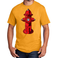 Red Graphic Fire Hydrant Firefighter Work Tee Basic T-shirt | Artistshot