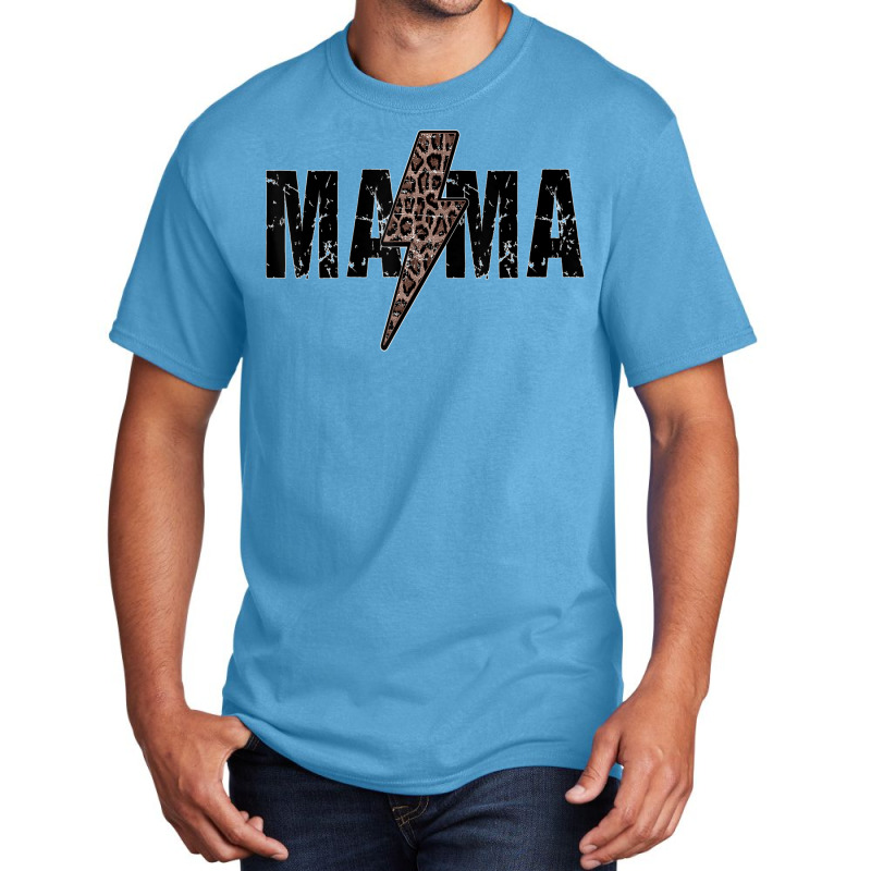 Mama Lightning Bolt Leopard Cheetah Print Mother's Day Basic T-shirt by MICHAELFRANCISSMITH | Artistshot