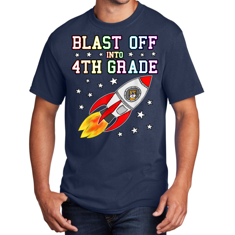 4th Grade Rocket Basic T-shirt by Color | Artistshot