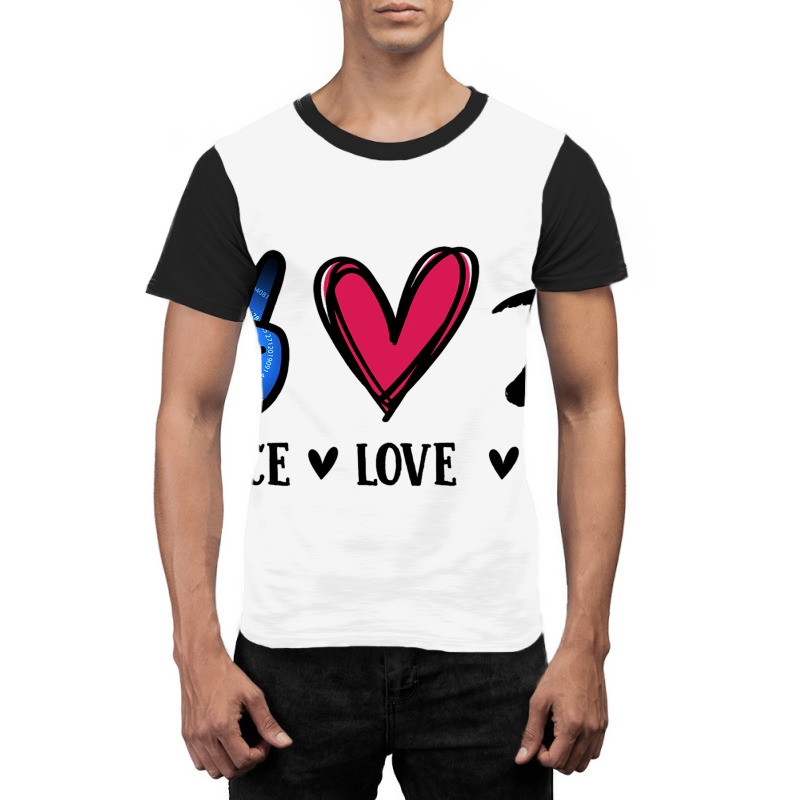 Peace Love Pi Math Love Pi Day Mathematics Math Te Graphic T-shirt | Artistshot