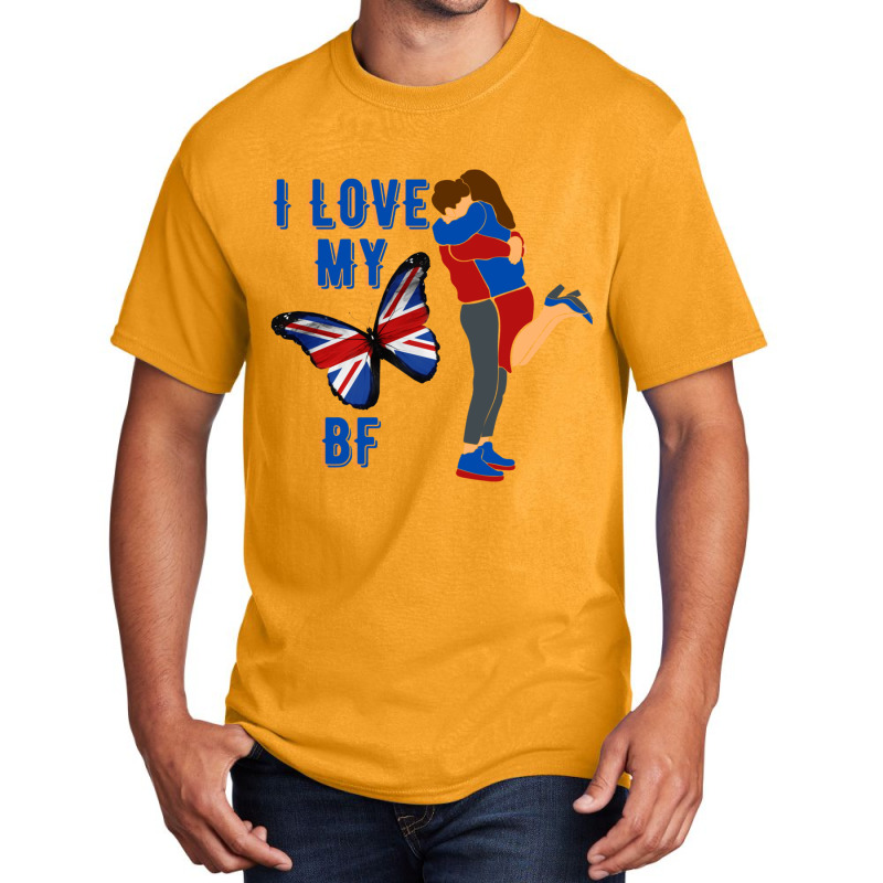 I Love My English Bf Basic T-shirt by cm-arts | Artistshot