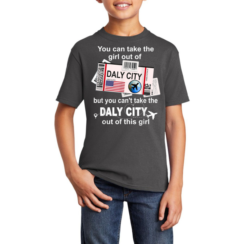 Girl From Daly City Boarding Pass   Flight Ticket Daly City Basic Youth T-shirt | Artistshot