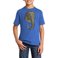 Graphic Novel Style Head And Trunk Of An Asiatic Elephant Basic Youth T-shirt | Artistshot