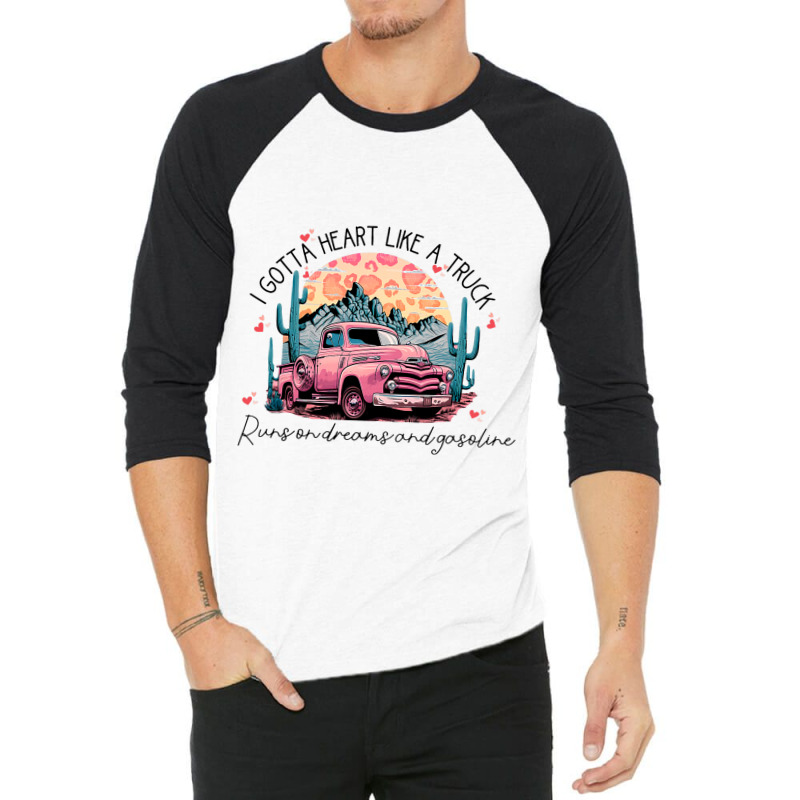 Retro Desert Cactus Got A Heart Like Truck Western 3/4 Sleeve Shirt | Artistshot