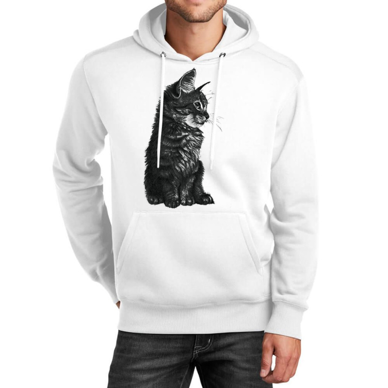 Small Baby Cat Kitten Hoodie Black White Unisex Hoodie | Artistshot