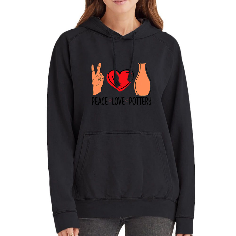 Peace Love Pottery Maker Ceramic Pottery Ceramics Vintage Hoodie | Artistshot