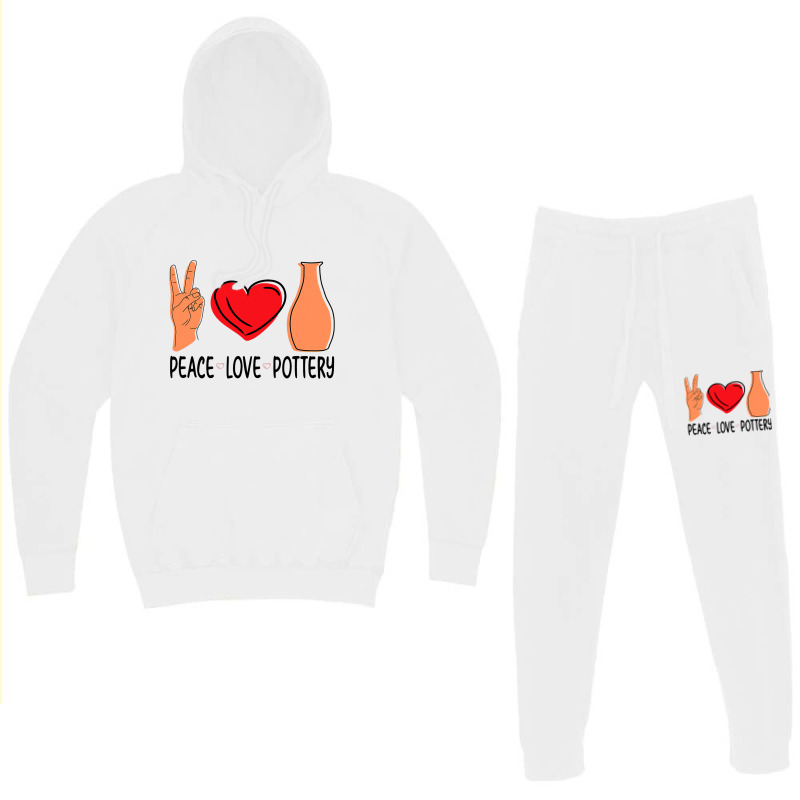 Peace Love Pottery Maker Ceramic Pottery Ceramics Hoodie & Jogger Set | Artistshot