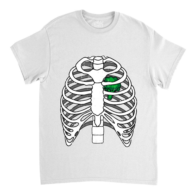 Skeleton Rib Broccoli Heart Costume Easy Halloween Classic T-shirt | Artistshot