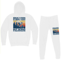 Retro Education Is Important But Skiing Is Importa Hoodie & Jogger Set | Artistshot