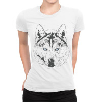 Siberian Husky Sled Dog Snow Nose Ladies Fitted T-shirt | Artistshot