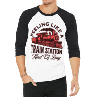 Retro Feeling Like A Train Station Kind Of Day 3/4 Sleeve Shirt | Artistshot