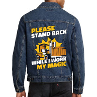 Stand Back While I Work My Magic Pro Forklift Oper Men Denim Jacket | Artistshot