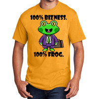 Retro Frog Businessman Funny Saying Bizness Cute F Basic T-shirt | Artistshot