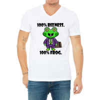 Retro Frog Businessman Funny Saying Bizness Cute F V-neck Tee | Artistshot