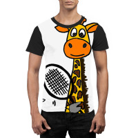 Smilemoreteesa Funny Giraffe Playing Badminton Car Graphic T-shirt | Artistshot