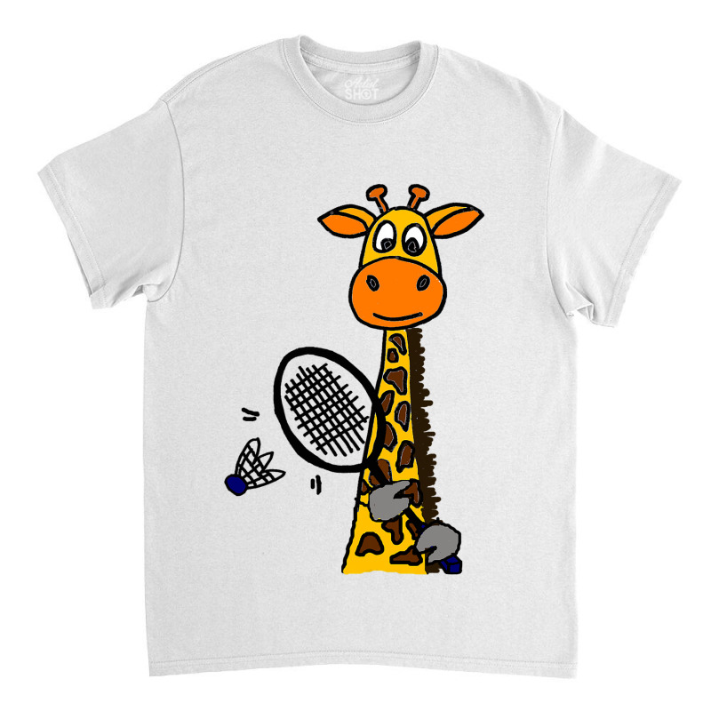 Smilemoreteesa Funny Giraffe Playing Badminton Car Classic T-shirt | Artistshot