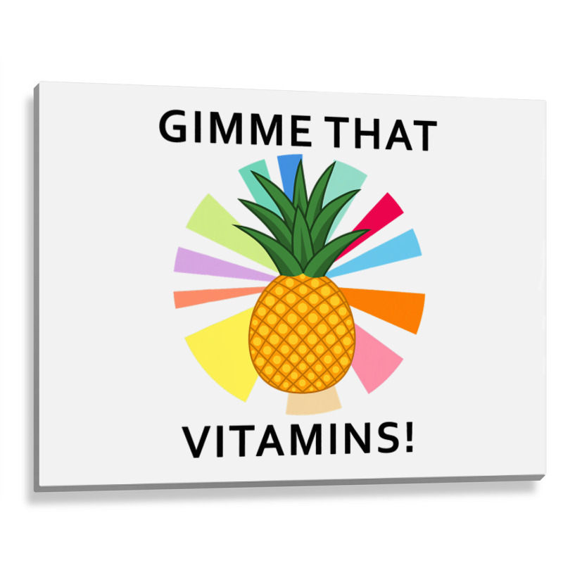 Pineapple Vitamins Healthy Food Summer Fruit Metal Print Horizontal | Artistshot