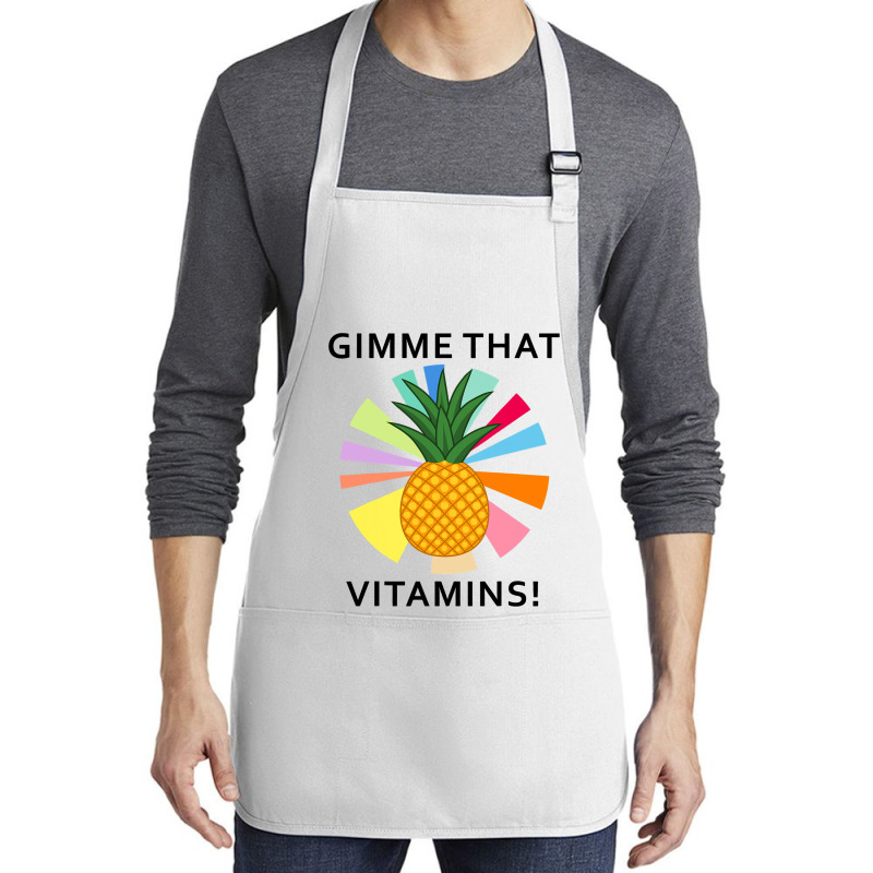 Pineapple Vitamins Healthy Food Summer Fruit Medium-length Apron | Artistshot