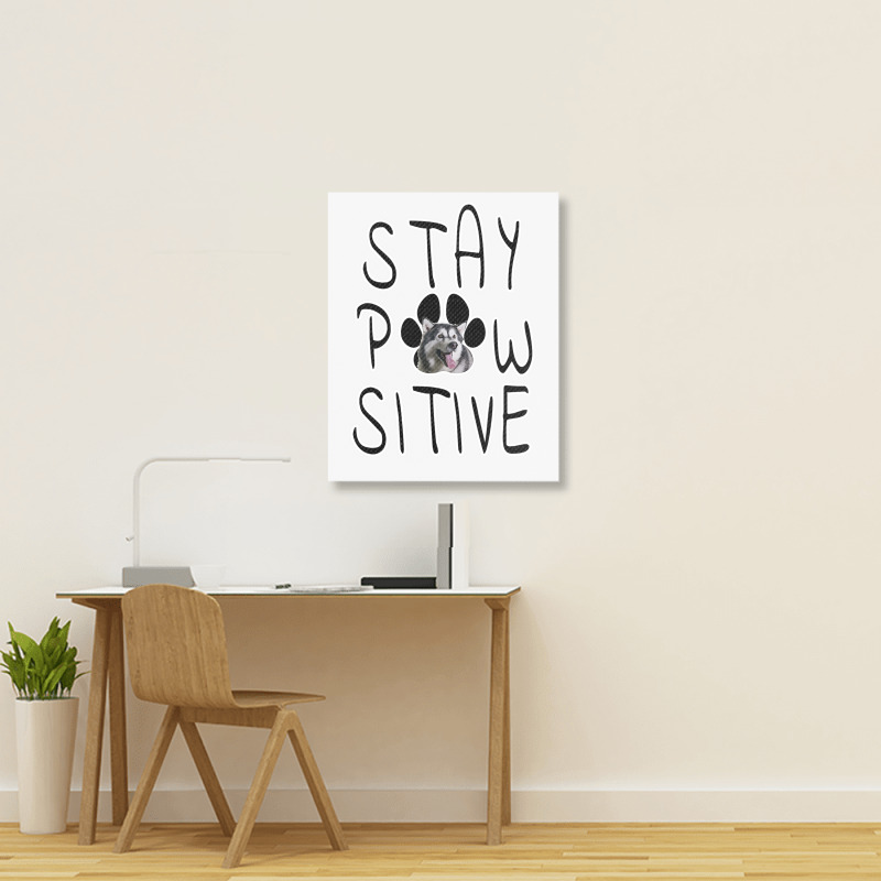 Stay Positive Alaskan Malamute Portrait Canvas Print | Artistshot