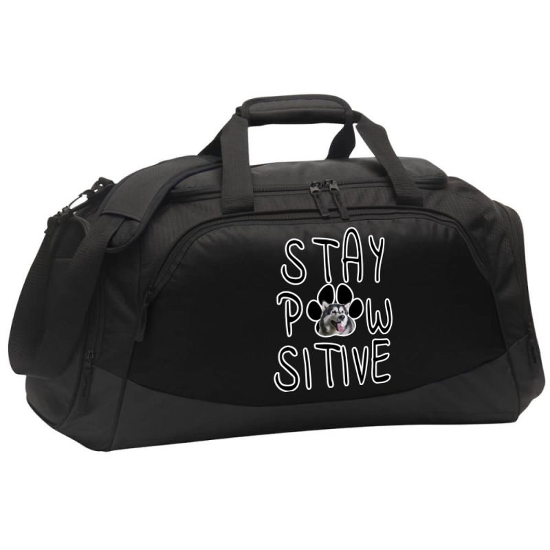 Stay Positive Alaskan Malamute Active Duffel | Artistshot